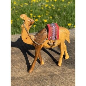 Wooden‎ Carved Camel, 4 3/8" Tall Nativity Desert Decor Handmade